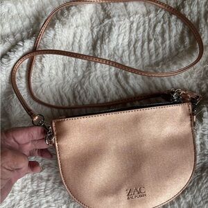 ZAC Zac Posen Tan Crossbody Bag with Structured Design